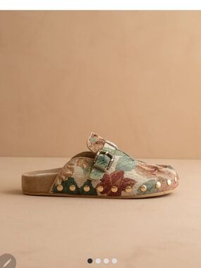 Oasis Society Floral Tapestry Slip-On Clog with Stud Accents